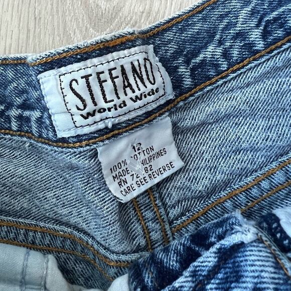 Vtg 80s Stefano acid wash jeans 12 High Rise Straight Leg Mom jean Tapered - Picture 6 of 11